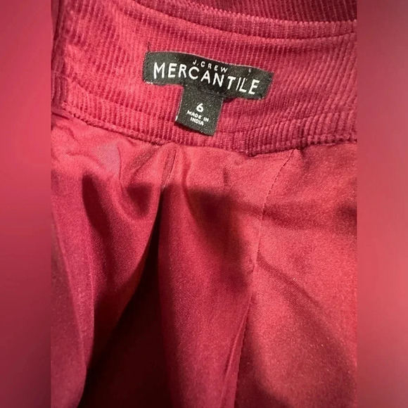 J Crew Mercantile Women's Mini Skirt Corduroy Burgundy Size 6 - Picture 6 of 8